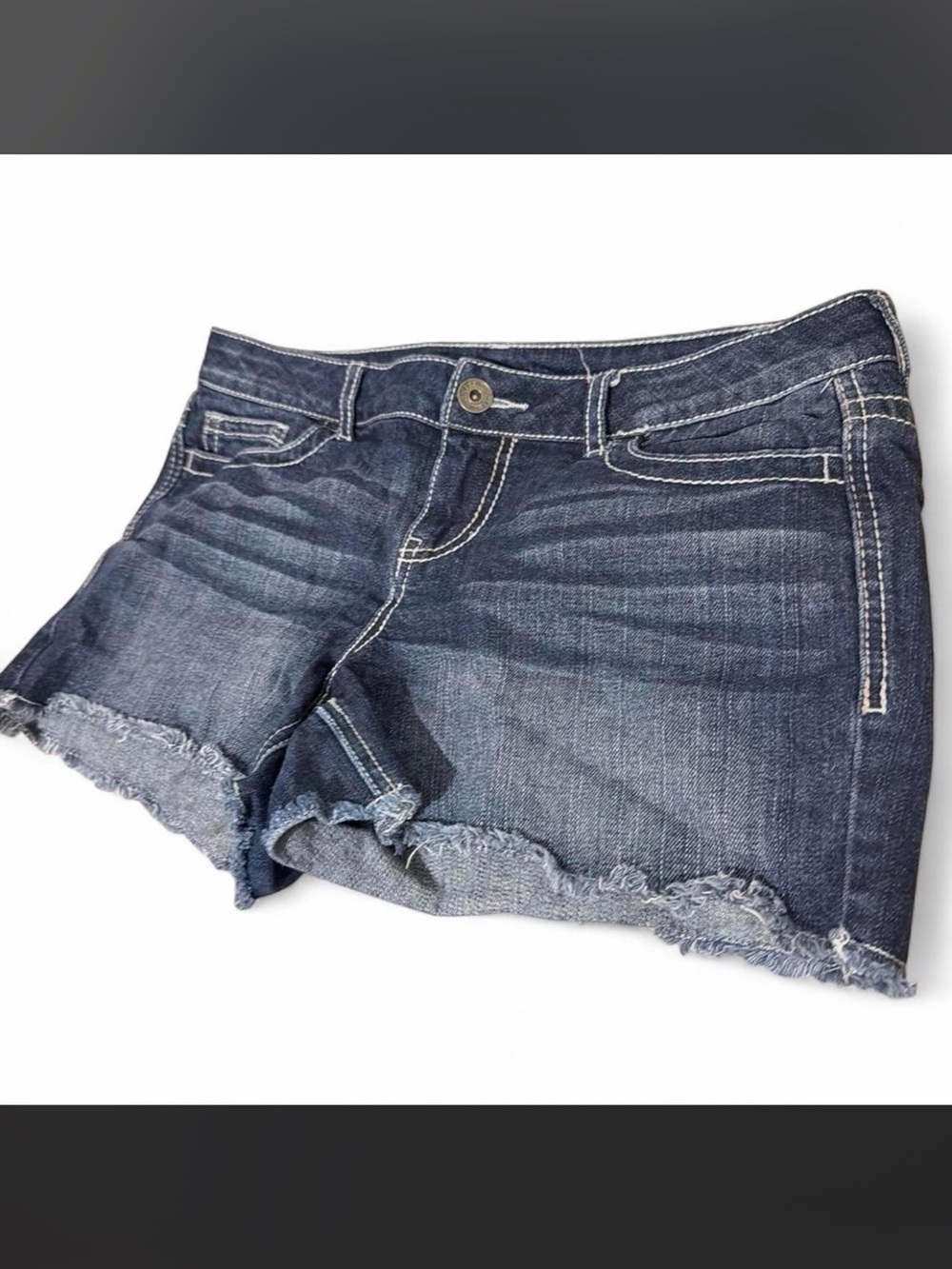 Women's Dark Blue Denim Cutoff Shorts - Brand Unspecified women Shorts